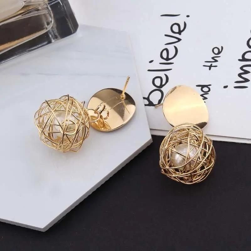 AVR JEWELS China Dangle Gold Double Disk Earrings For Women and Girls - Image 2