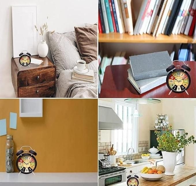 Metal European Style Vintage Silent Table Desk Alarm Clock - Image 4