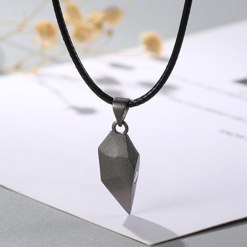 AVR Jewels Stunning 2 Pcs Black And Silver Matching Magnetic Heart Couples Pendant Necklace For Men And Women - Image 4