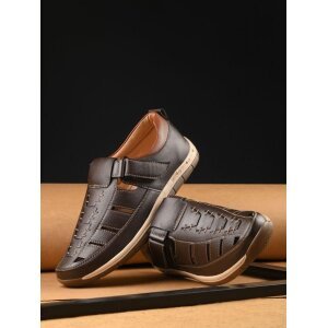 Mens Luxury Feet Brown Leather Sandals