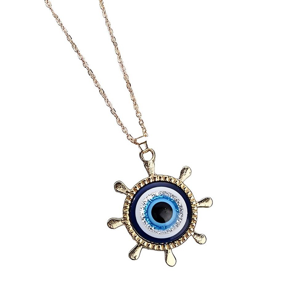 Western Silver Evil Eye Chain Necklace For Women & Girls - Image 2