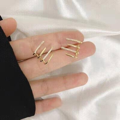 AVR JEWELS Korean Gold Plated Four Prong Stud Earrings - Image 4