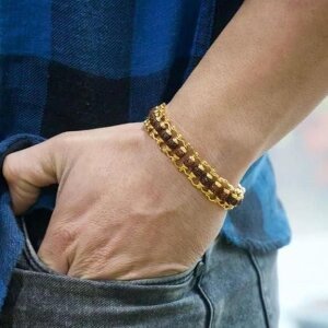 Gold Plated Rudraksha Bracelet For Men