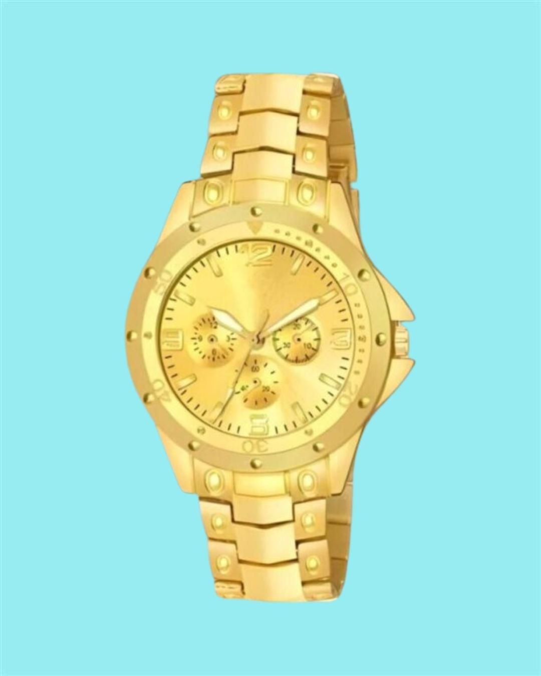 Mens Golden Stainless Steel Watches - Image 2