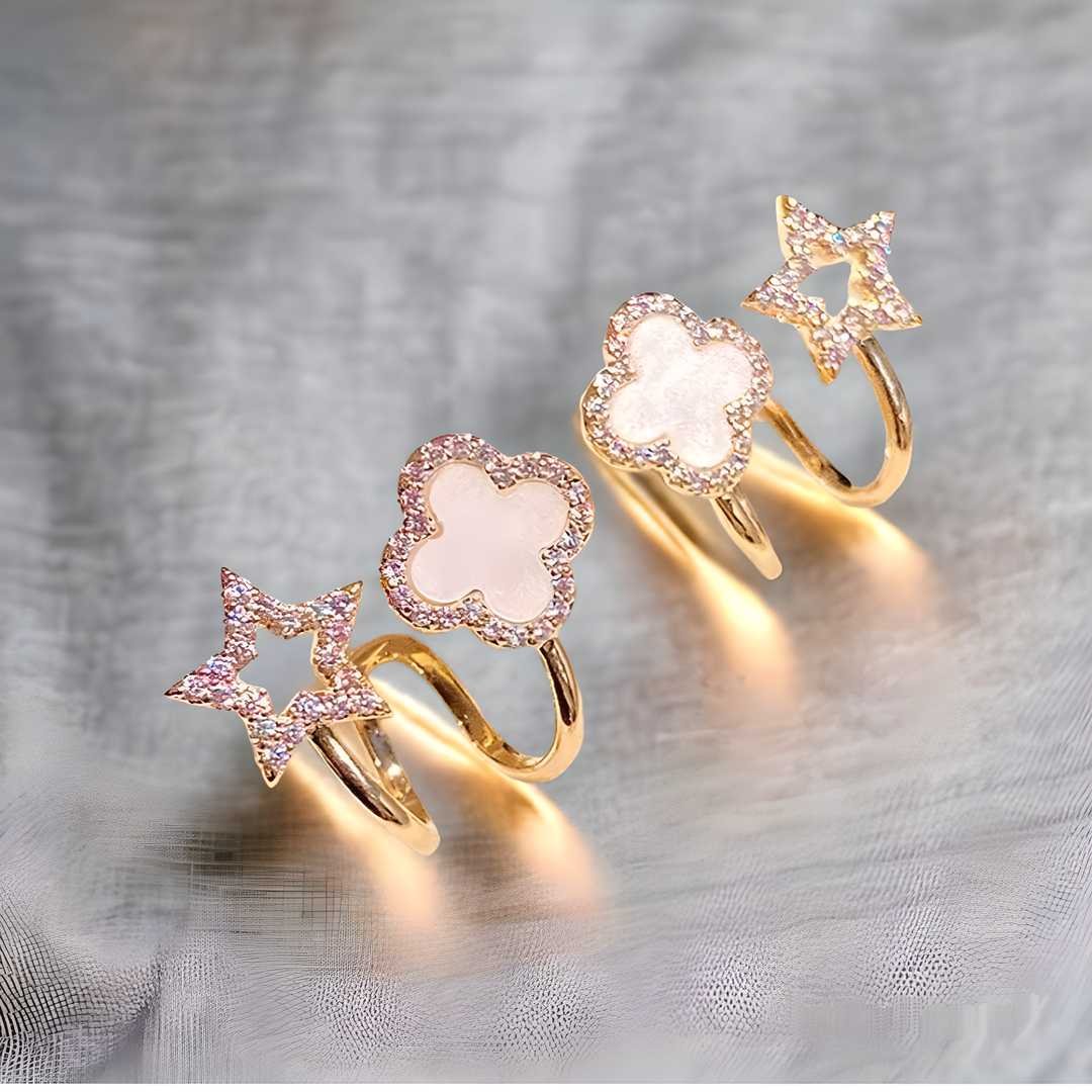 AVR JEWELS Korean Fashion Vibrato live four leaf Clover Earrings - Image 2