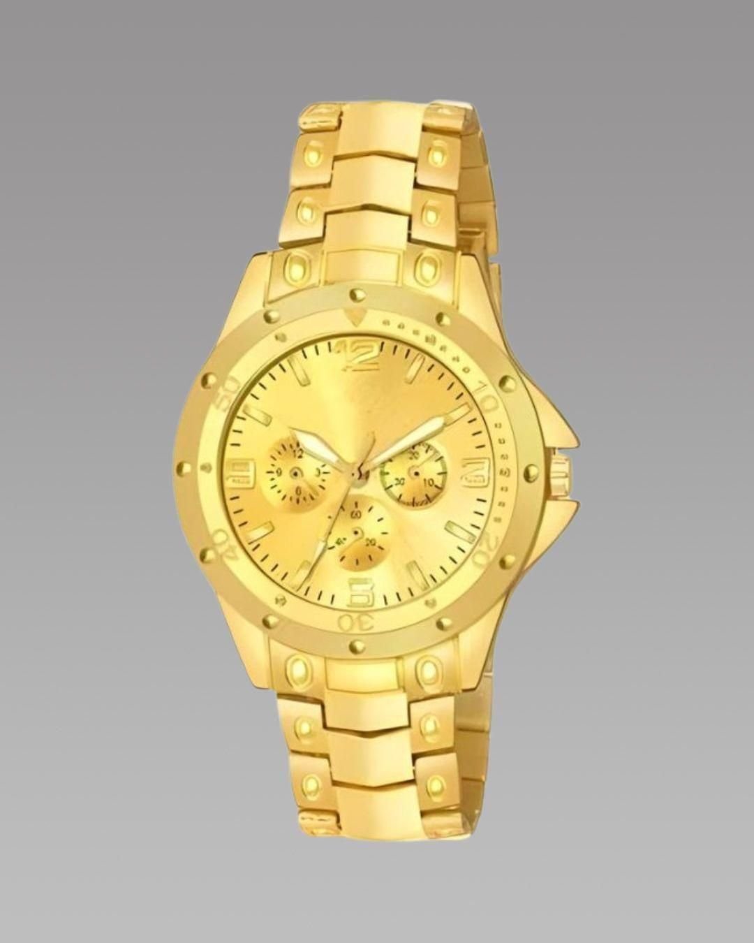 Mens Golden Stainless Steel Watches
