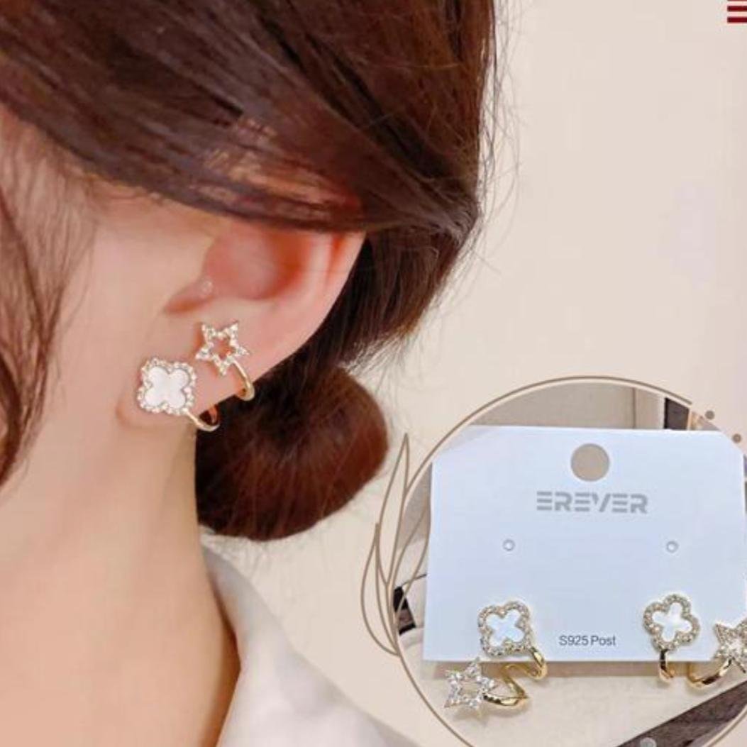AVR JEWELS Korean Fashion Vibrato live four leaf Clover Earrings - Image 3