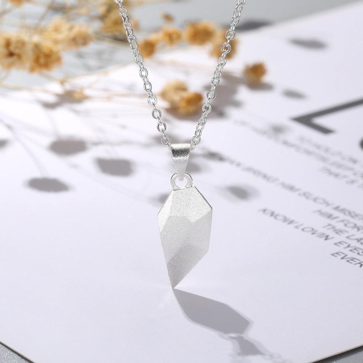 AVR Jewels Stunning 2 Pcs Black And Silver Matching Magnetic Heart Couples Pendant Necklace For Men And Women - Image 2