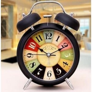 Metal European Style Vintage Silent Table Desk Alarm Clock