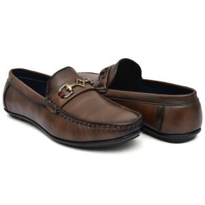 Brown Vegan Leather Loafers
