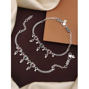 Womens Silver Plated Anklets