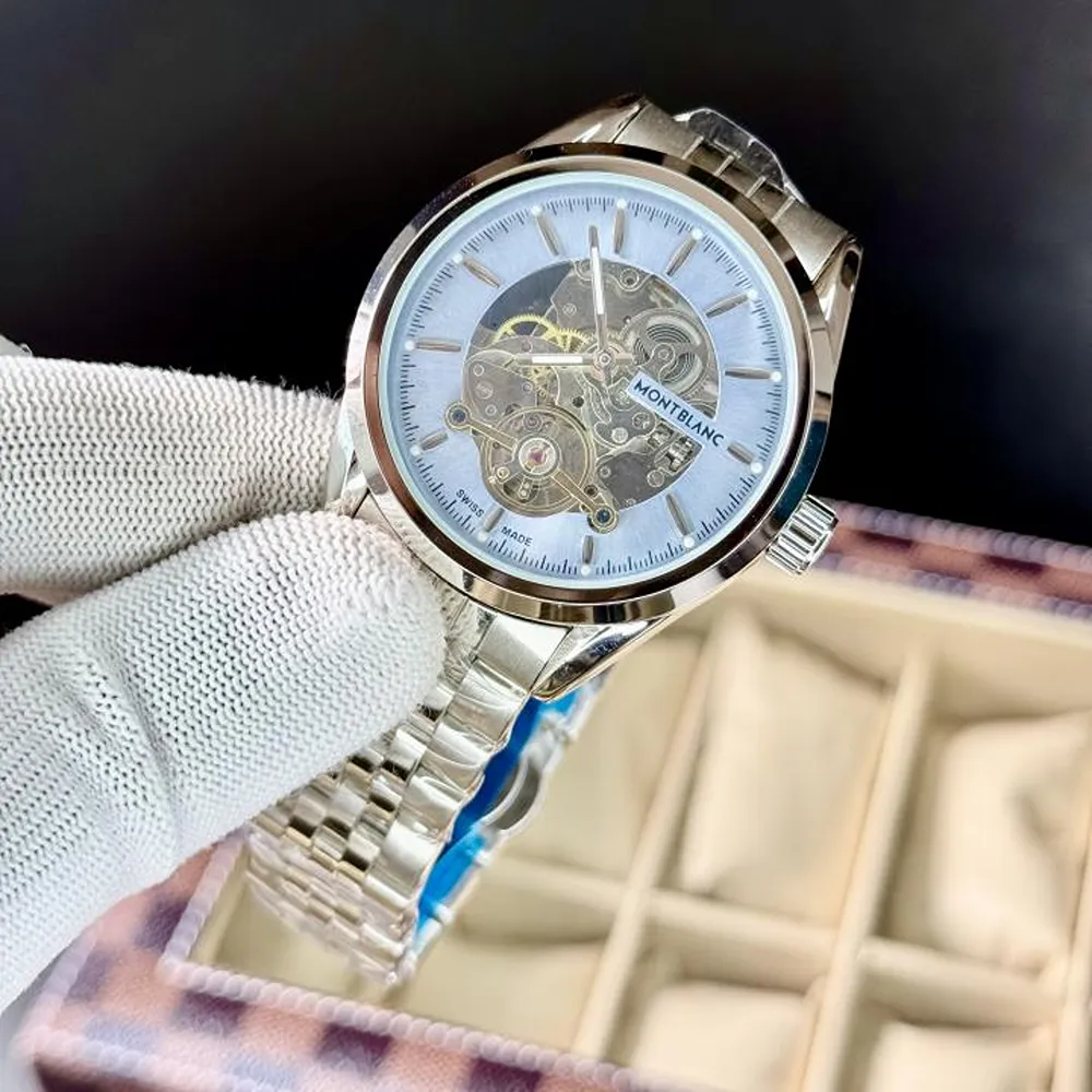 Trendy Mont Blanc Automatic Watch Silver Blue For Men (SUP1346) - Image 2