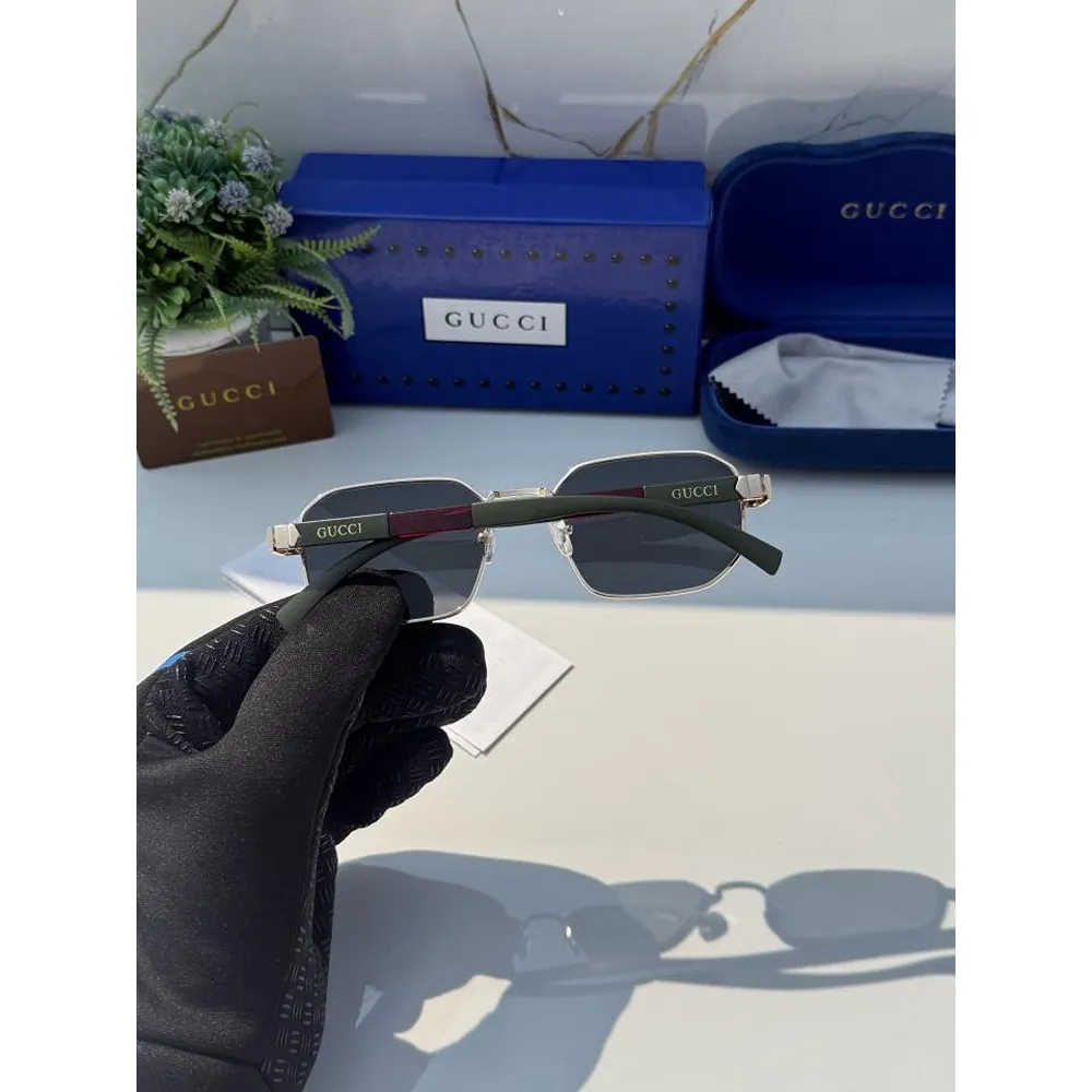 Premium Gucci Sunglass Gold Black For Men (SUP2706) - Image 2