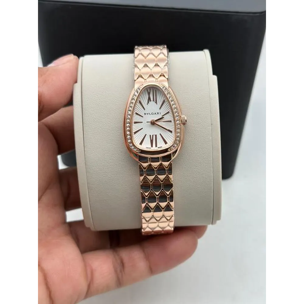 Luxurious Bvlgari Serpenti Seduttori Watch Rose Gold White Dial For Women (SUP1972)