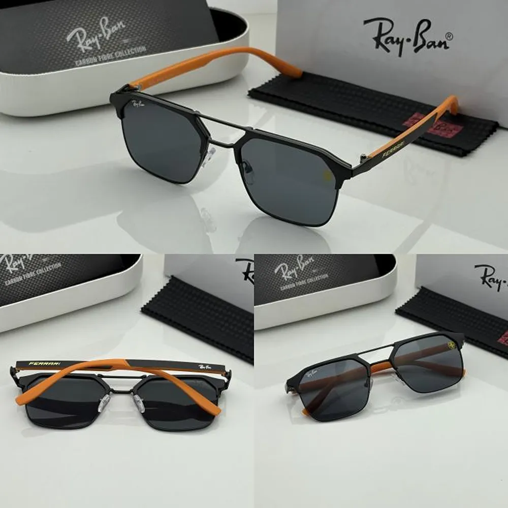 Stylish Rayban Sunglasses Orange Black For Men (SUP2916) - Image 2
