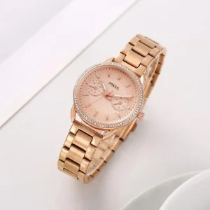 Premium Fossil Tailor Watch Rosegold For Women (SUP1979)