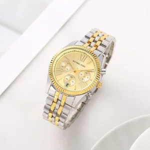 Stylish Michael Kors Lexington Watch Gold Dial For Women (SUP1985)