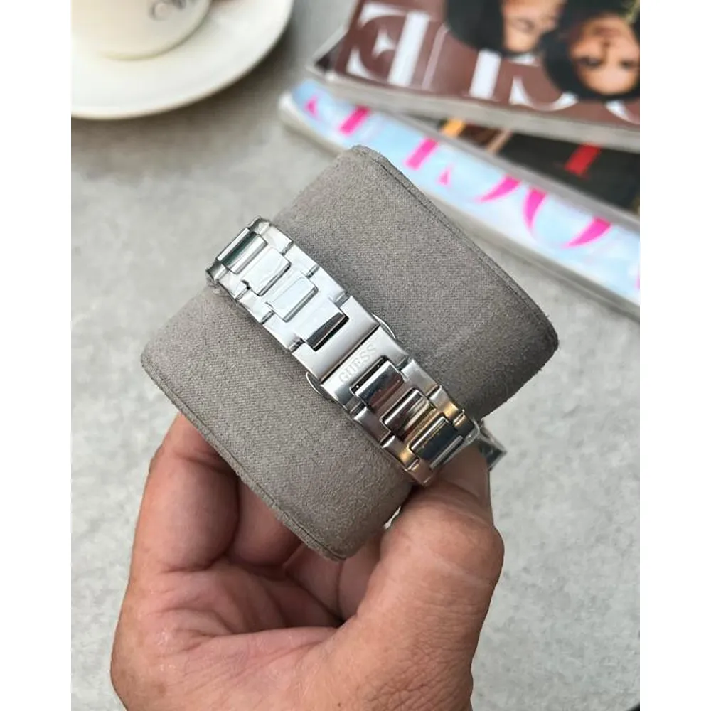 Trendy Guess Square Watch Silver Blue For Men (SUP1295) - Image 2