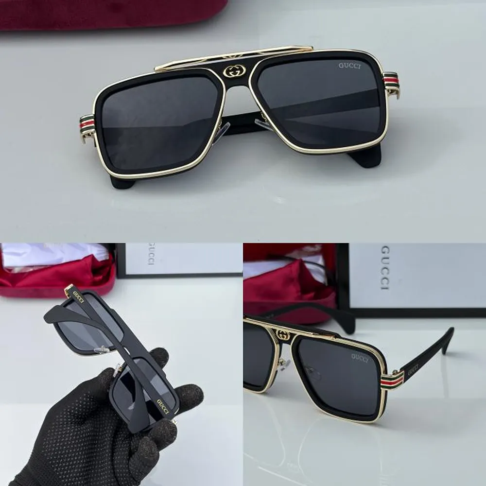 Premium Gucci Sunglasses Golden Black For Men (SUP3112) - Image 2