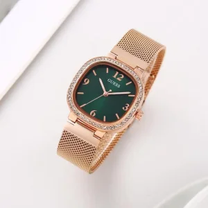 Stylish Guess Tapestry Watch Copper Green For Women (SUP1924)