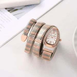Luxury Bvlgari Serpenti Snake Watch Copper White For Women (SUP1864)