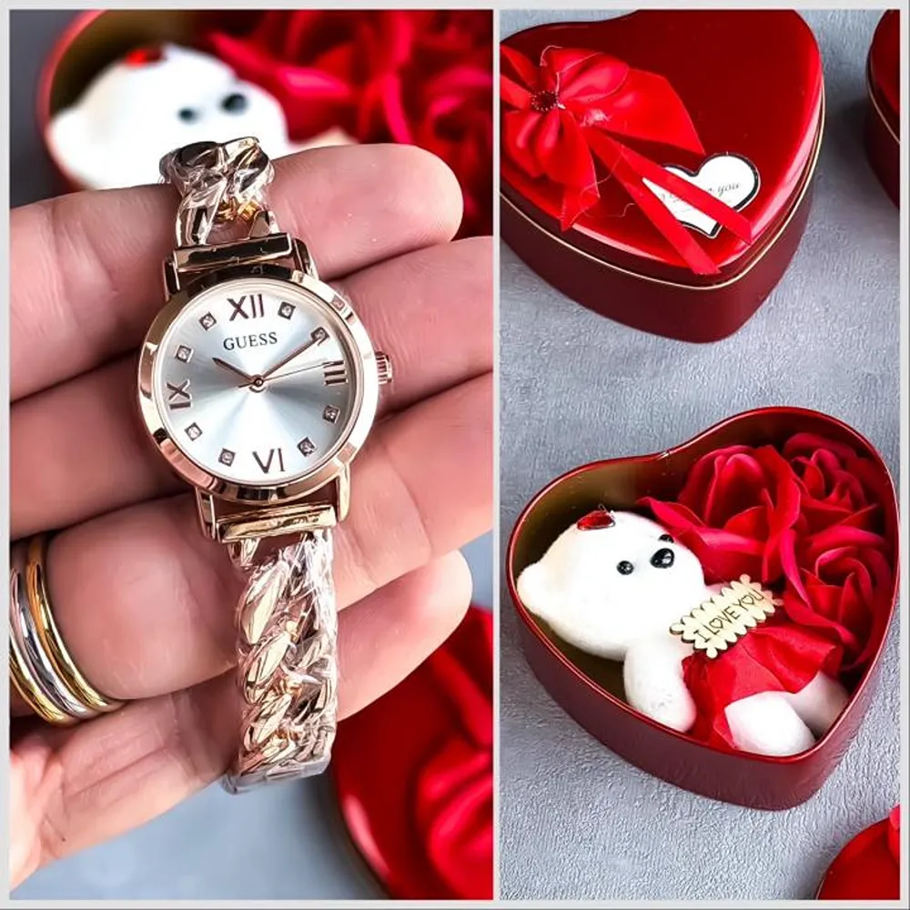 Stylish Guess Watch Rose TT White For Women (SUP807) - Image 2