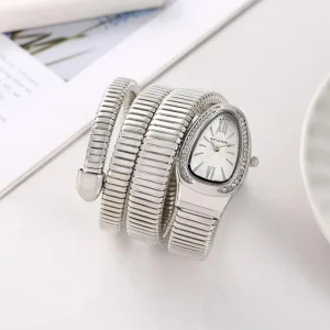 Trendy Bvlgari Serpenti Snake Watch Silver White For Women (SUP1872)
