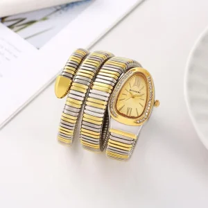 Premium Bvlgari Serpenti Snake Watch Gold For Women (SUP1875)
