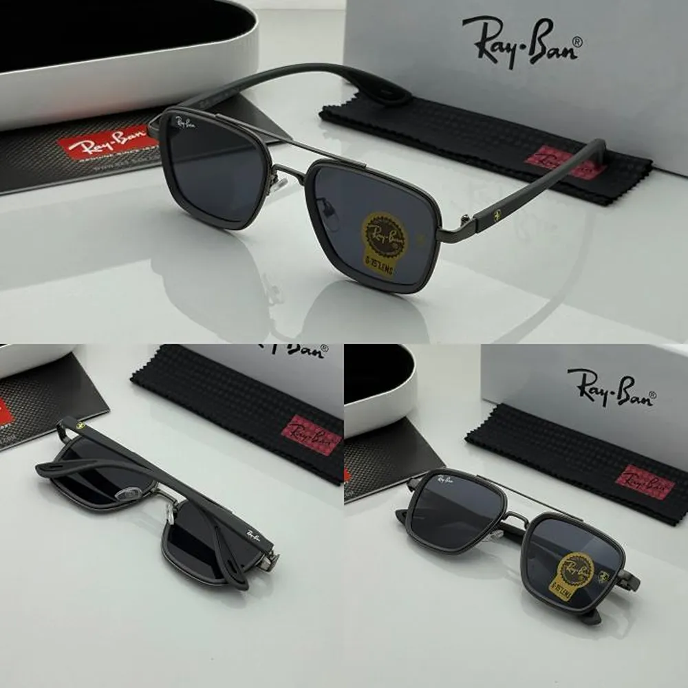 Stylish Rayban Sunglasses Grey Black For Men (SUP2886) - Image 2