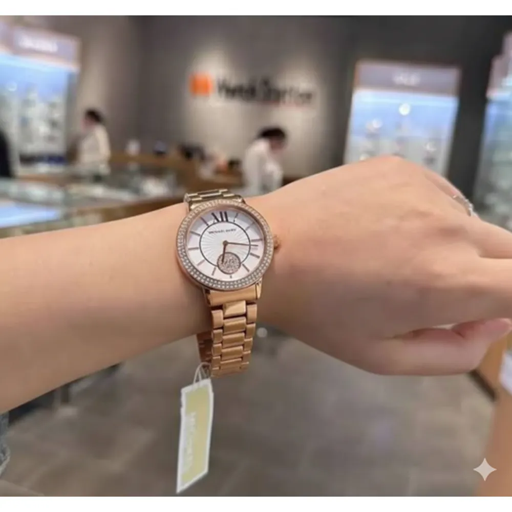 Stylish Michael Kors Diamond Watch White Dial For Women (SUP4216) - Image 2