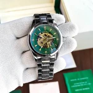 Rolex Auto Silver Green Watch